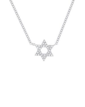 EF Collection Star Of David Diamond Pavé Pendant Necklace - Blue