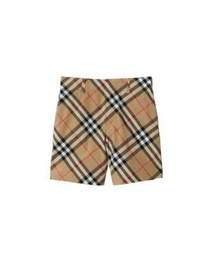 Burberry Check Cotton Shorts - White