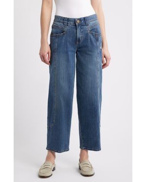 Wit & Wisdom High Waist Barely Barrel Jeans - Blue