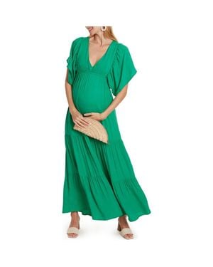 Cache Coeur Claudette Maternity Maxi Dress - Green