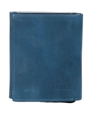 Velez Garry Tech Leather Card Holder - Blue