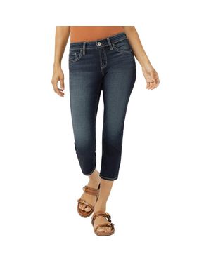 Silver Jeans Co. Elyse Curvy Mid Rise Capri Jeans - Blue