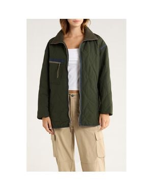 Prana Encinitas Water Repellent Quilted Field Coat - Green