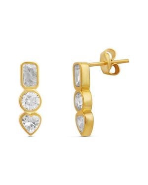 SHYMI Multi Shape Drop Stud Earrings - Metallic