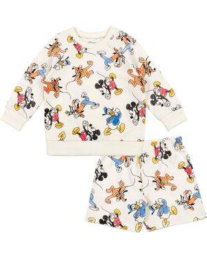 Disney Mickey Mouse 2-Piece French Terry Sweatshirt And Shorts Set - Metallic