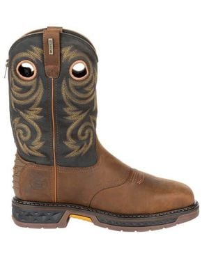 Georgia Boot Carbotec Lt Steel Toe Waterproof Pull On Work Boot - Brown