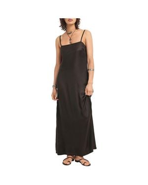 Vitamin A Rhea Sleeveless Satin Cover-Up Maxi Dress - Black