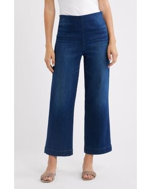 Frank & Eileen Westport Illusion Wide Leg Jeans - Blue