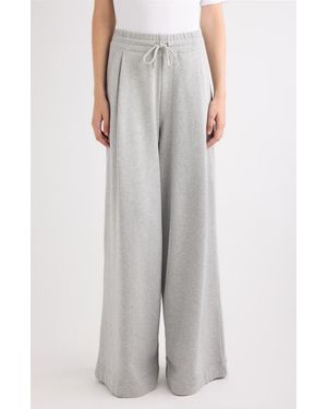 Dries Van Noten Hadium Pleated Cotton Wide Leg Sweatpants - Gray
