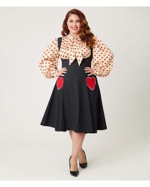Unique Vintage Plus Size Amma Swing Skirt - Black