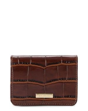 Brahmin Clementine Embossed Leather Card Case - Brown