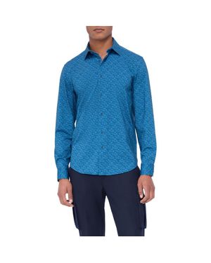 Bugatchi James Ooohcotton Abstract Print Button-Up Shirt - Blue