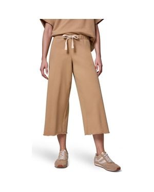 Donna Karan Cotton Terry Crop Drawstring Pants - Natural