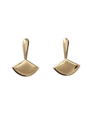 Annika Inez Small Fan Drop Earrings - Metallic
