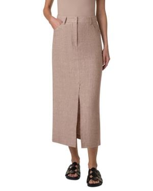 Akris Punto Linen Midi Skirt - Natural