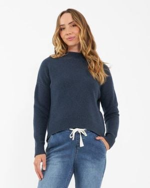 Ripe Maternity Jade Crop Nursing Knit - Blue