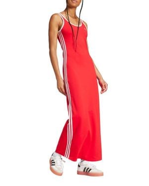 adidas Originals Adicolor 3-Stripes Maxi Dress - Red