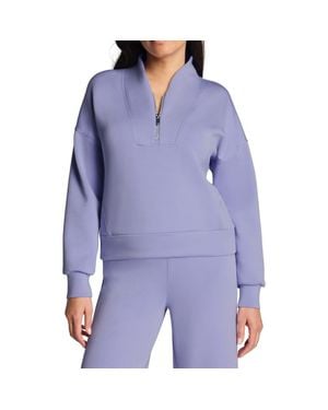 Spanx Airessentials Shawl Collar Quarter Zip Sweatshirt - Purple