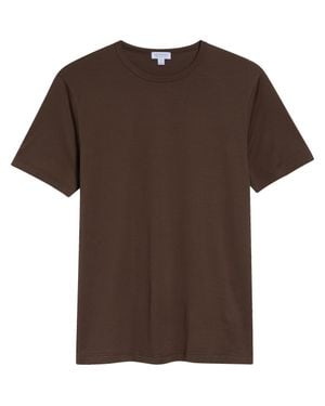 Sunspel Cotton Crewneck T-Shirt - Brown