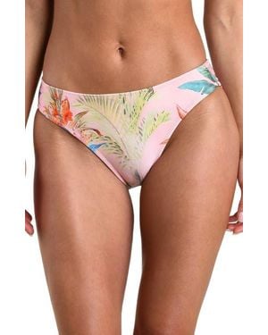 L'Agence Nicole Colorful Palm Bikini Bottoms - Pink