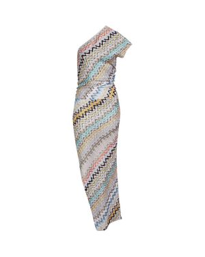 white christmas dresses Missoni Summer Knit Colorful Herringbone Print Open Beck Maxi Dress –  roschic