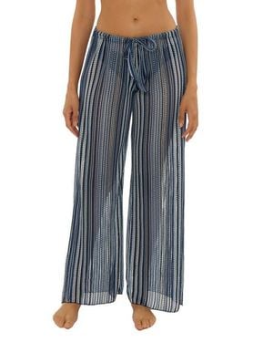 Becca Seaside Side Slit Cover-Up Pants - Blue