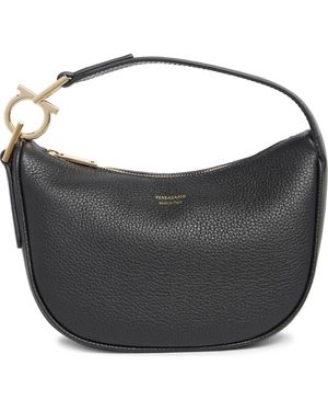 Ferragamo Mini Smile Leather Top Handle Bag - Black