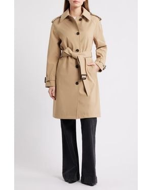 BCBGMAXAZRIA Belted Trench Coat - Natural
