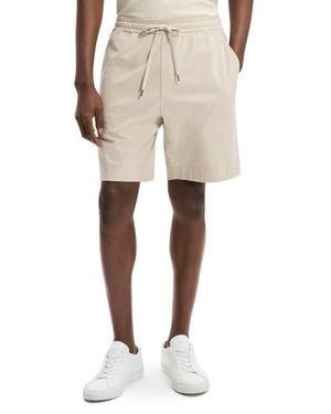 Theory Cotton Terry Cloth Drawstring Shorts - Natural