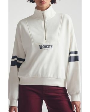 Brooklyn Industries Oversize Half Zip Cotton Sweatshirt - Gray