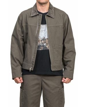 Alpha Style Blun Zip-Up Work Jacket - Gray