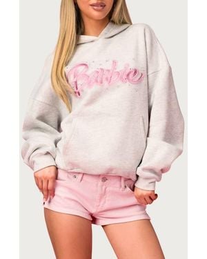 Edikted X Barbie Embellished Hoodie - Pink