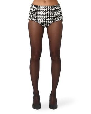 Naked Wardrobe Houndstooth Shorts - Black