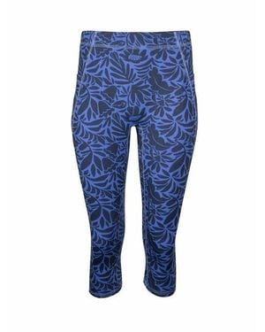 Lezat Mae Organic Cotton High Waisted Capri Legging - Blue