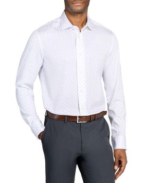 W.r.k. Slim Fit Star Geo Print Reworked Dress Shirt - White
