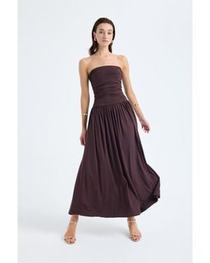 Monlicia Aluna Strapless Maxi Dress - Purple