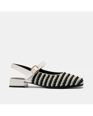 MARC NOLAN Cora Leather Mary Jane Lug Slingbacks - Black