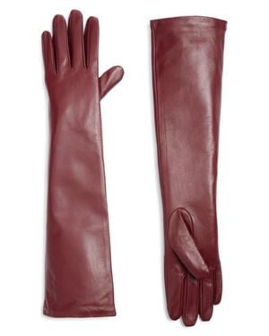 High Heel Jungle Florence Leather Opera Gloves - Red