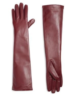 High Heel Jungle Florence Leather Opera Gloves - Red