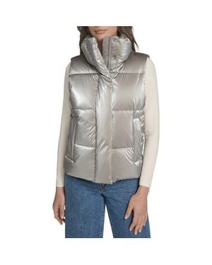 Levi's Regular Stand Collar Puffer Vest Jacket - Gray