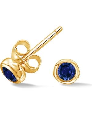 Dower & Hall 3Mm Sapphire Dewdrop Studs - Metallic