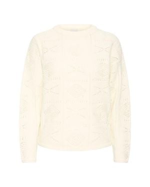 Ichi Ihagnete Ls3 Crewneck Sweater - Natural