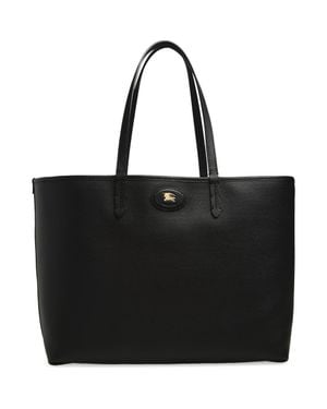 Burberry Medium Bloomsbury Leather & Canvas Reversible Tote - Black