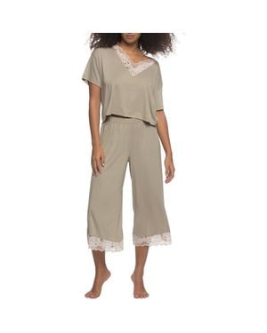 Felina Amelie Crop Pajamas - Natural