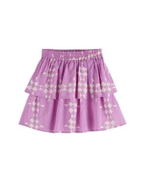 Scotch & Soda Kids' Geo Print Cotton & Modal Skirt - Purple