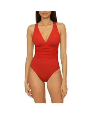 SOLUNA Sun Goddess Pleated One-Piece Swimsuit - Red