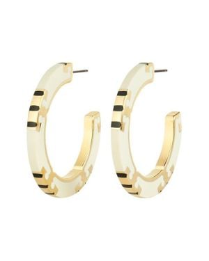 Tory Burch T-Stripe Hoop Earrings - Metallic