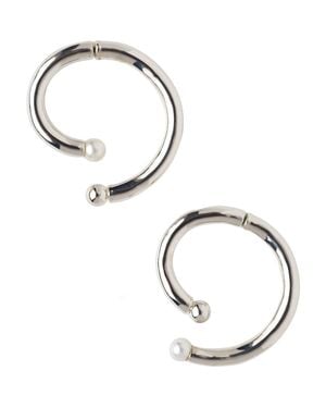 67Jewelry Swirl Pearl Earrings - Metallic