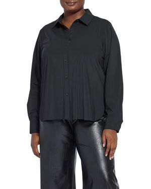 Lyssé Connie Slim Fit Button-Up Shirt - Black