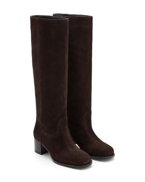 Mango Suede Tall Boot - Black